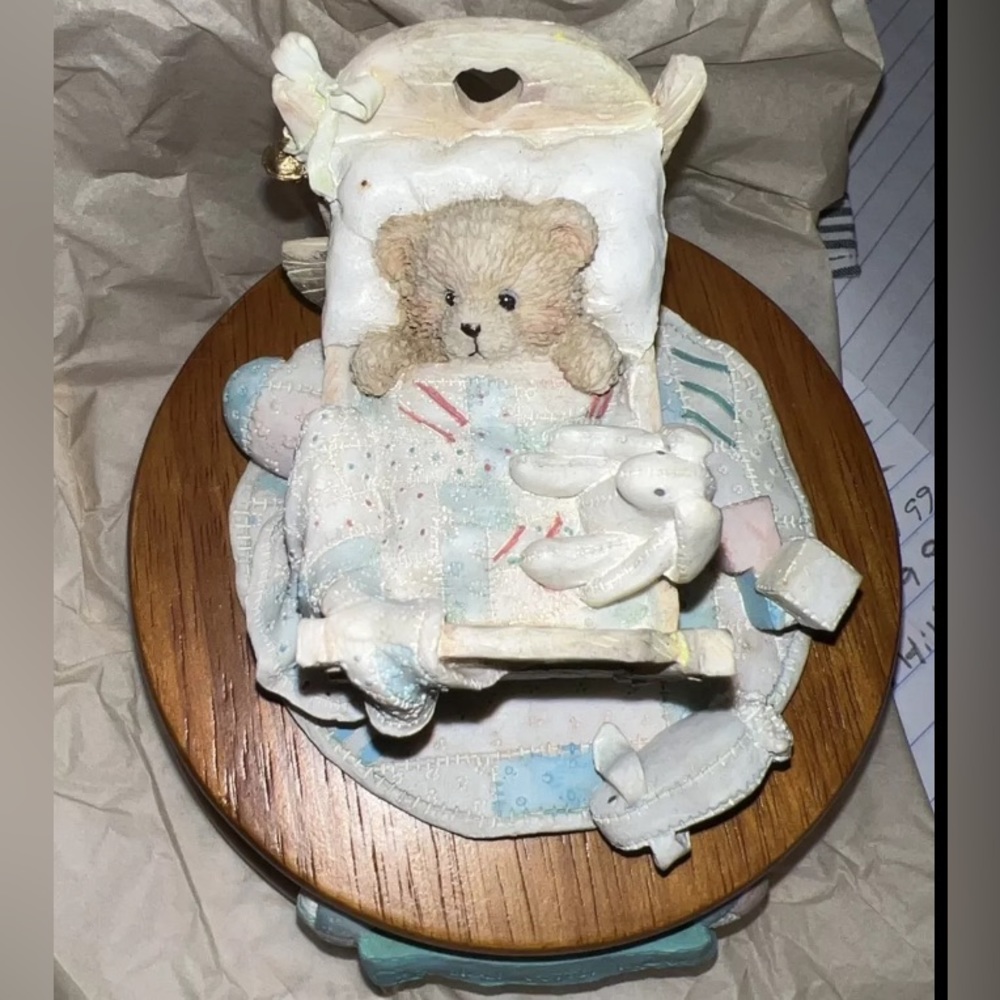 HAMILTON GIFTS CRADLED WITH LOVE MUSIC BOX FOR BABY 1992 CRADLE ROCKS WITH MUSIC